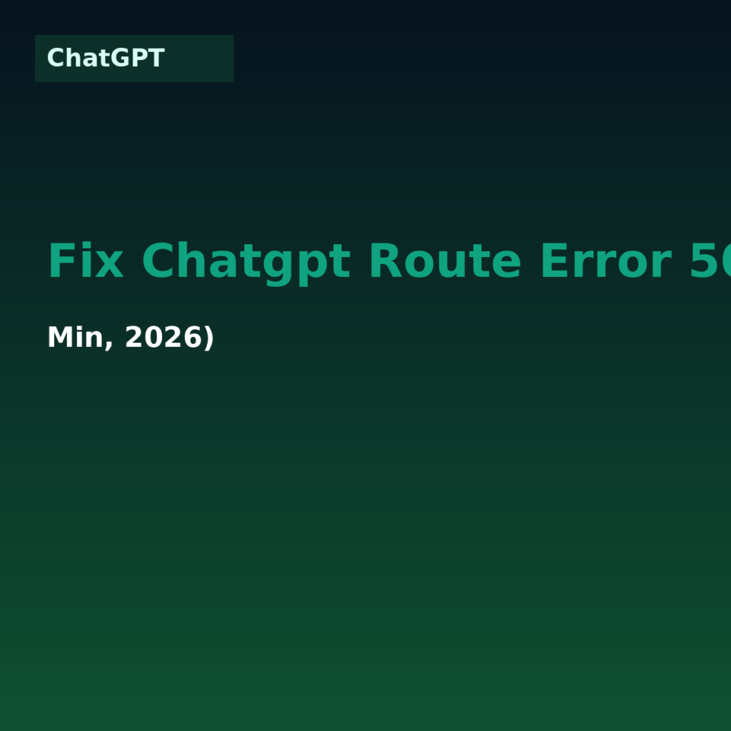 Fix Chatgpt Route Error 500 In Chrome (7
