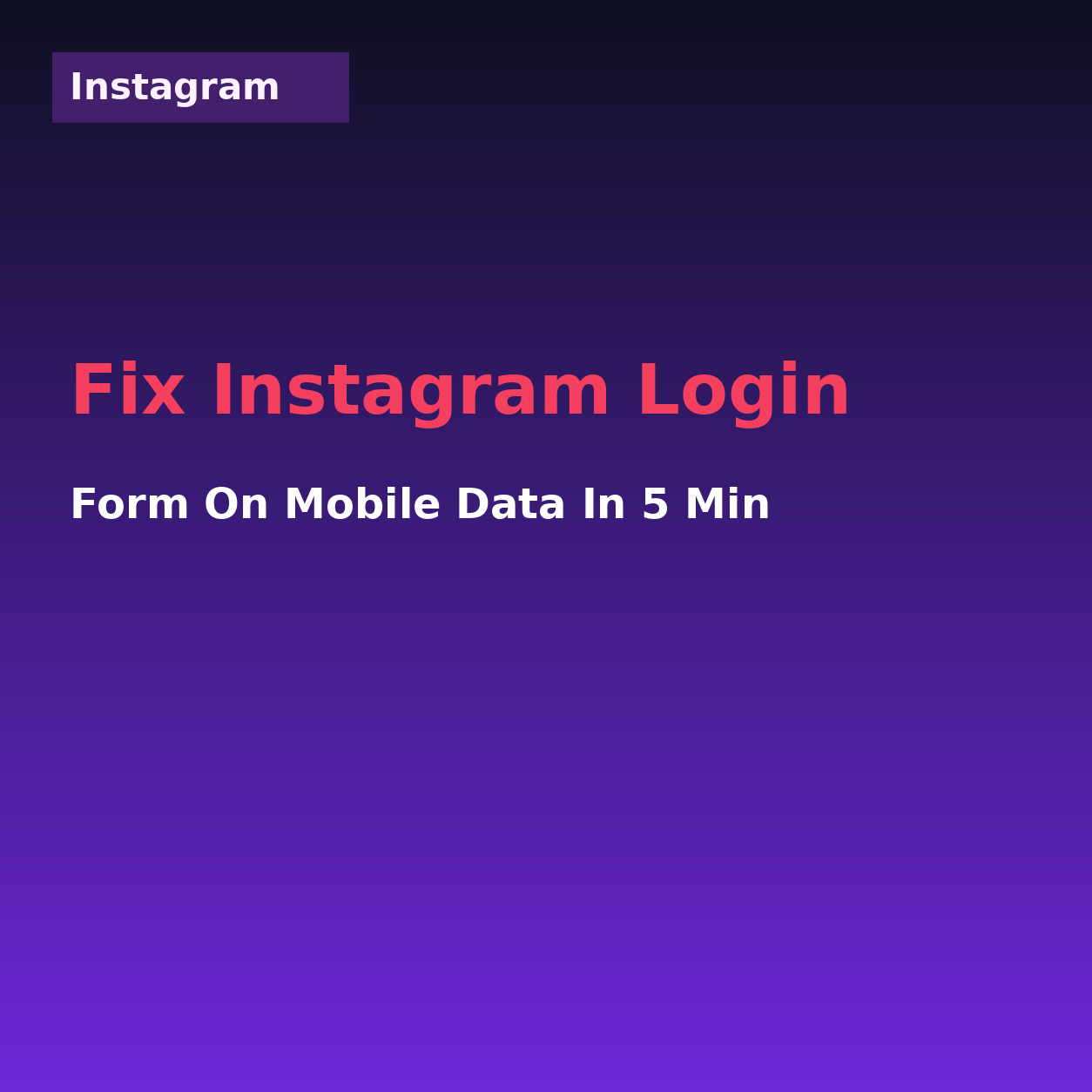 Fix Instagram Login