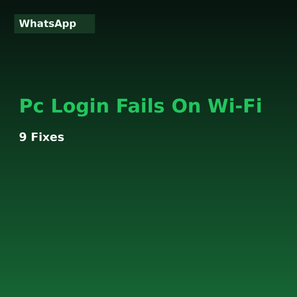 WhatsApp PC Login Fails on Wi‑Fi? 9 Fixes (2026)