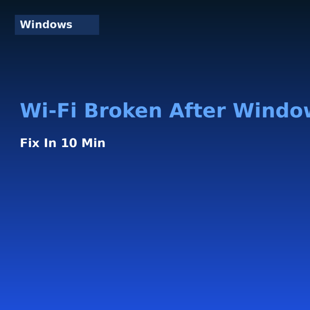 Wi‑Fi Broken After Windows Update